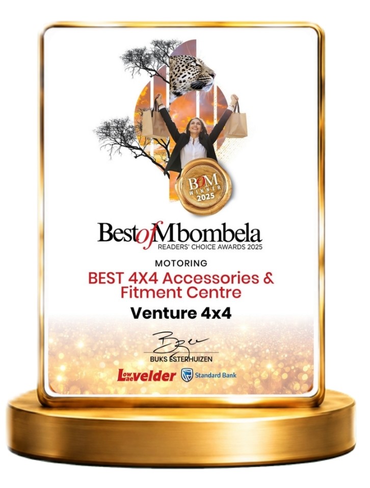 Best of Mbombela 2025 award — Best 4x4 Accessories & Fitment Centre, Venture 4x4