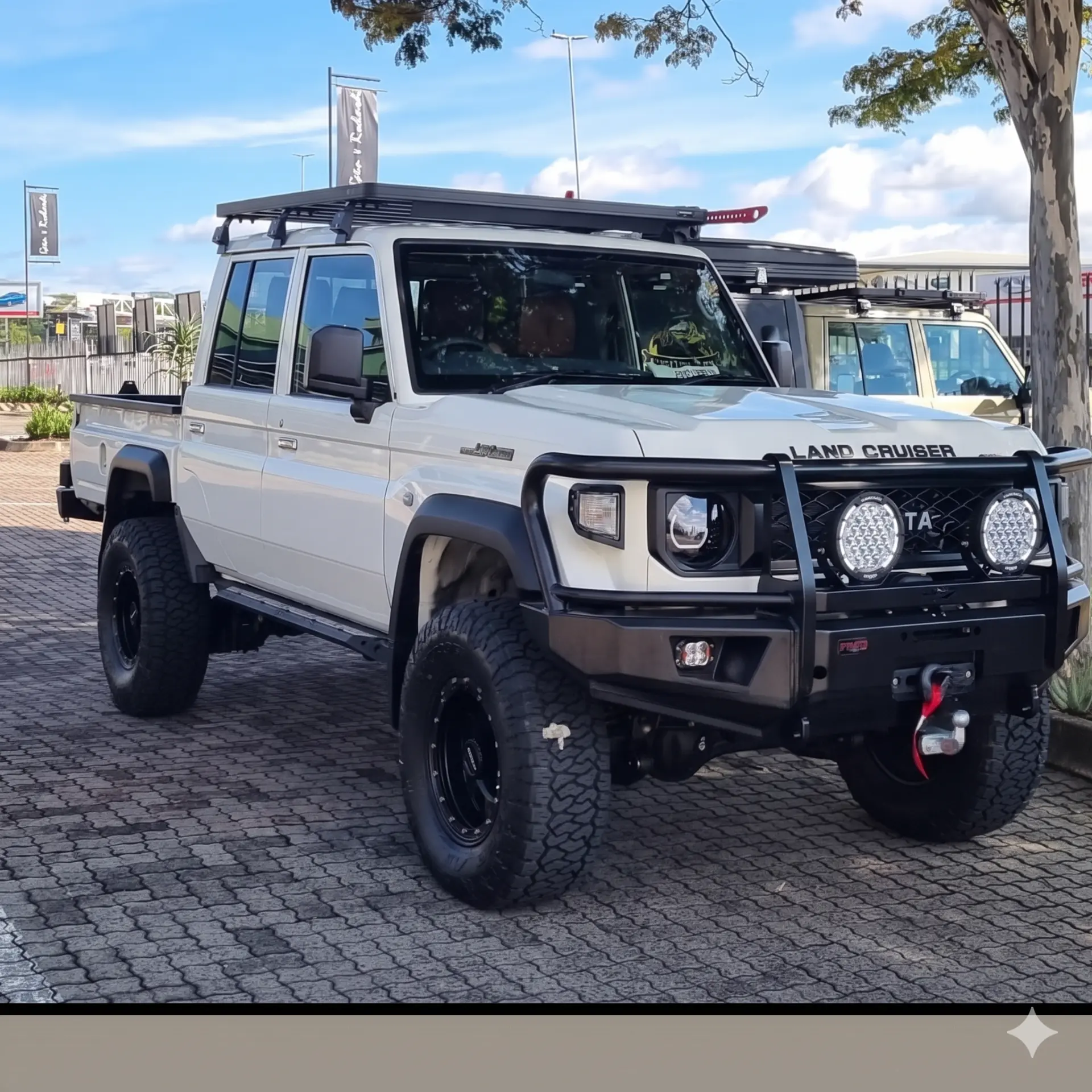 Foxtrot Cruiser Land Cruiser 79 outside the Venture 4x4 workshop in Nelspruit / Mbombela