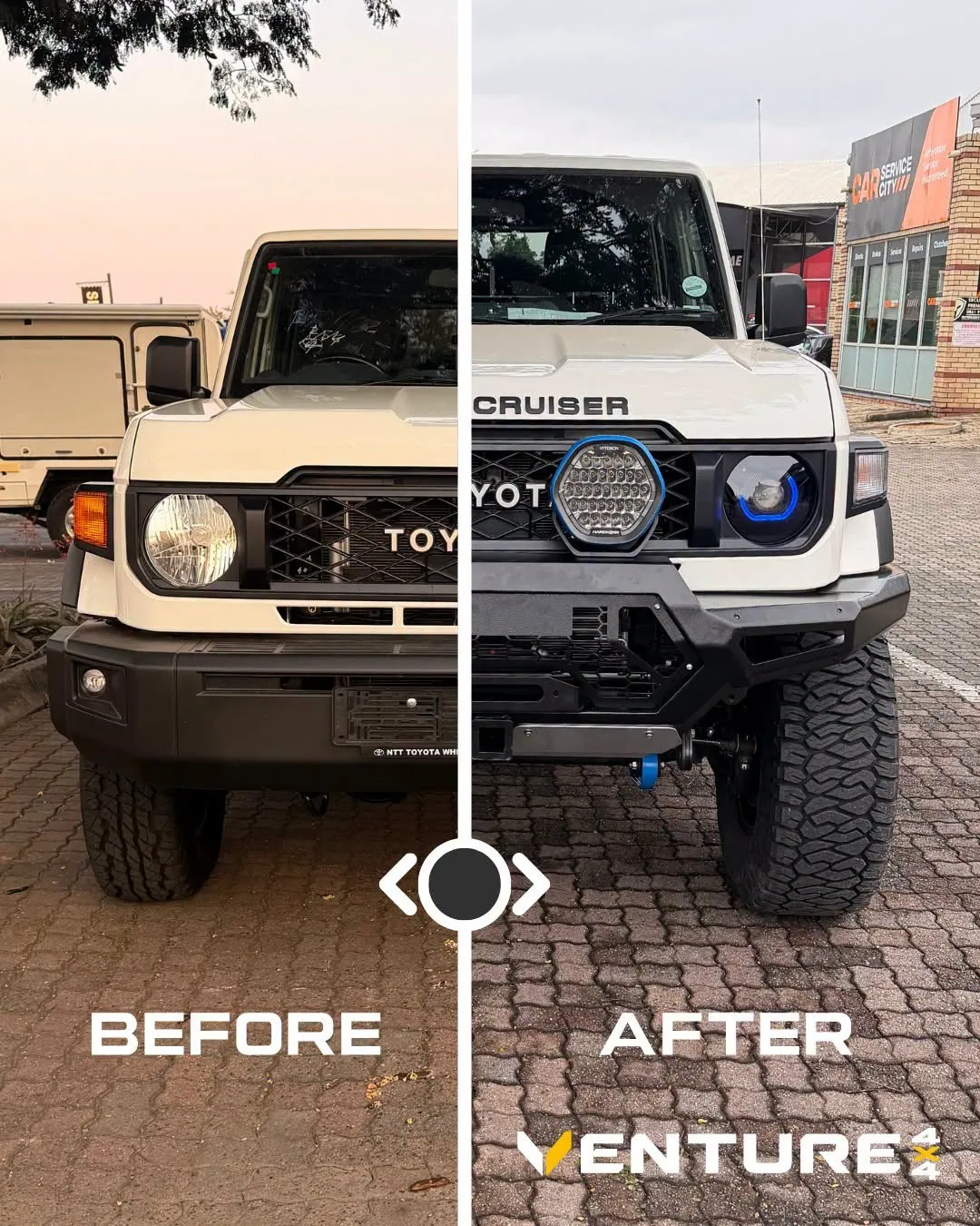 Before and after — standard 79 versus the finished King Cruiser