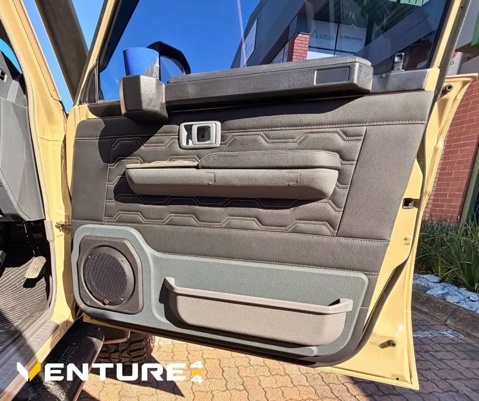 Leather door panel upholstery