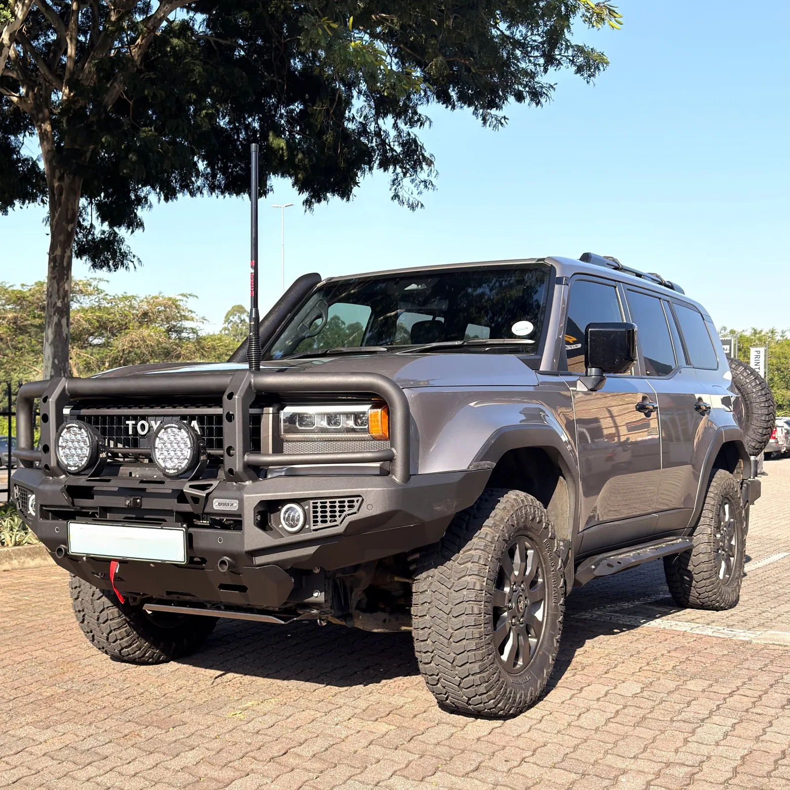 Gobi-X bull bar with Hardkorr spotlights and light bar — Echo Cruiser — JMACX Alpha & Gobi-X Land Cruiser Prado 250, fitted by Venture 4x4 in Nelspruit