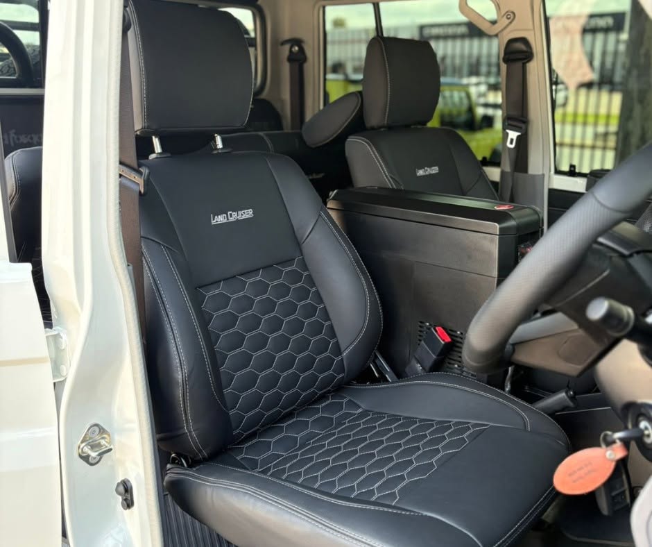 Honeycomb leather seat upholstery