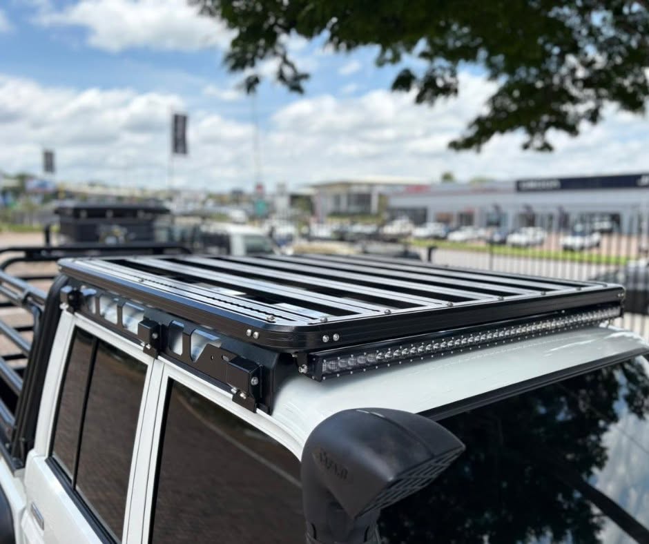 Onca roof rack — Bravo Cruiser — ARB & Onca Equipped Land Cruiser 79, fitted by Venture 4x4 in Nelspruit