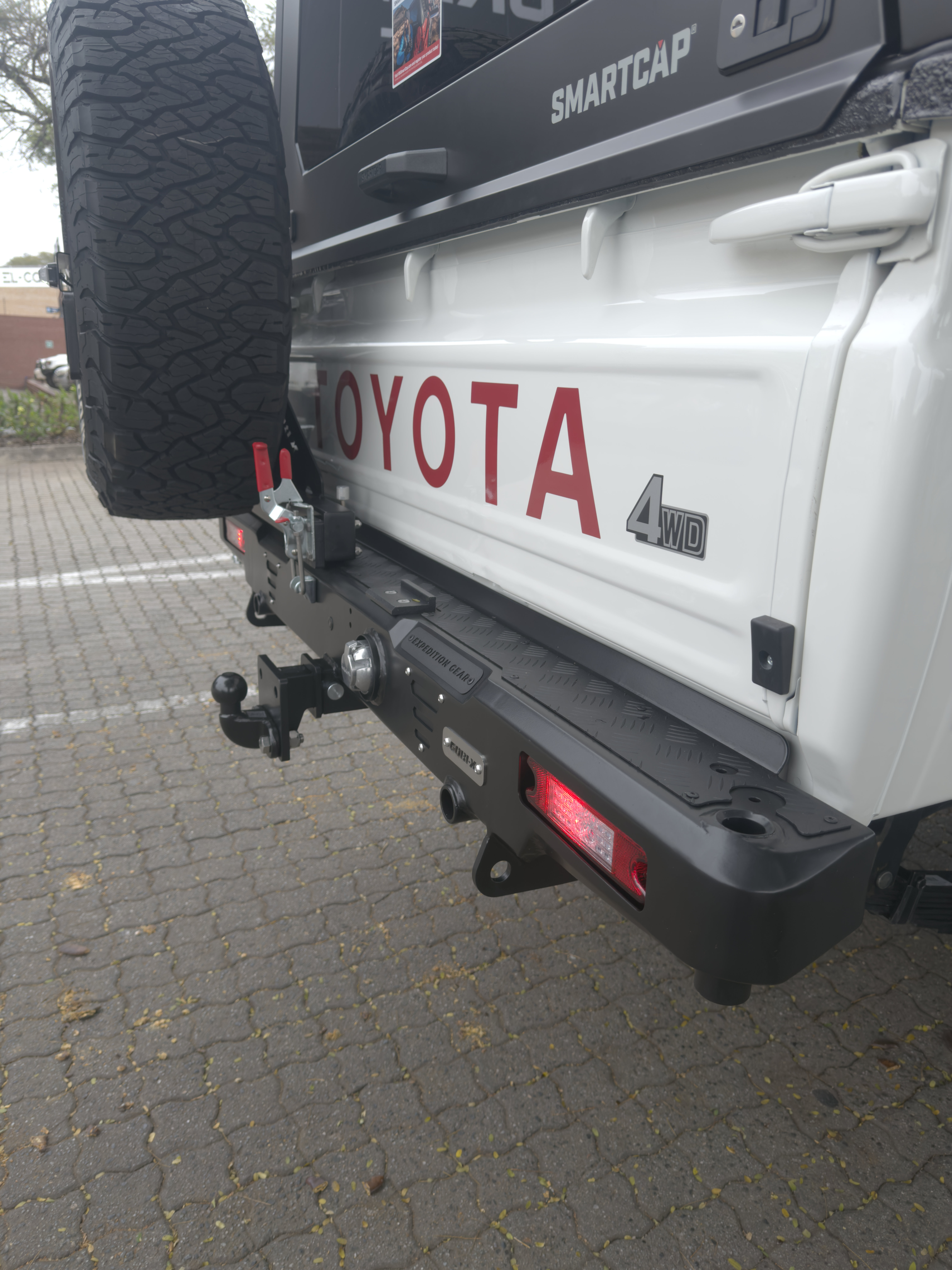 Gobi-X spare wheel carrier, rear bumper fitted to a Toyota Land Cruiser 79 Series — Venture 4x4 Mbombela